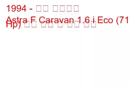 1994 - 오펠 아스트라
Astra F Caravan 1.6 i Eco (71 Hp) 연료 소비 및 기술 사양