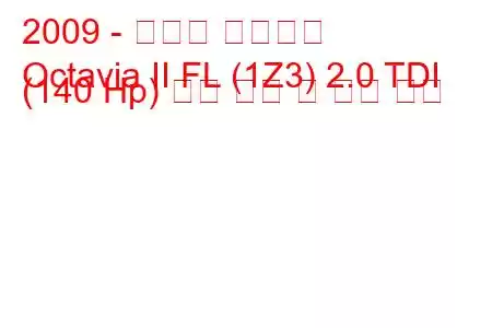 2009 - 스코다 옥타비아
Octavia II FL (1Z3) 2.0 TDI (140 Hp) 연료 소비 및 기술 사양