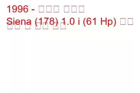 1996 - 피아트 시에나
Siena (178) 1.0 i (61 Hp) 연료 소비 및 기술 사양