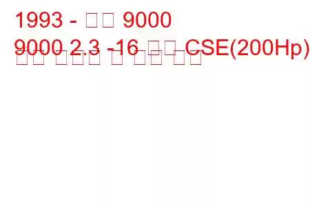 1993 - 사브 9000
9000 2.3 -16 터보 CSE(200Hp) 연료 소비량 및 기술 사양