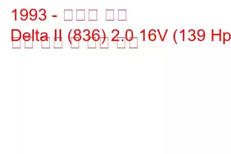 1993 - 란시아 델타
Delta II (836) 2.0 16V (139 Hp) 연료 소비 및 기술 사양