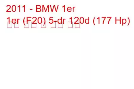 2011 - BMW 1er
1er (F20) 5-dr 120d (177 Hp) 연료 소비 및 기술 사양