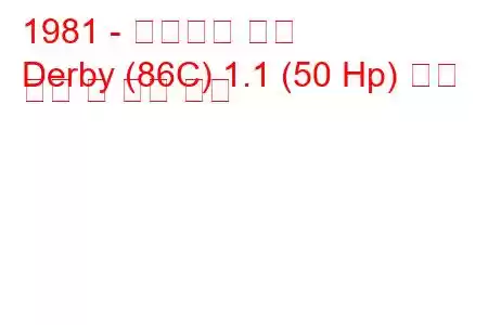 1981 - 폭스바겐 더비
Derby (86C) 1.1 (50 Hp) 연료 소비 및 기술 사양