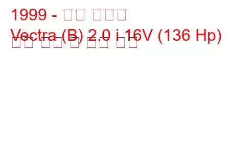1999 - 홀든 벡트라
Vectra (B) 2.0 i 16V (136 Hp) 연료 소비 및 기술 사양