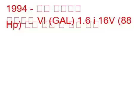 1994 - 포드 에스코트
에스코트 VI (GAL) 1.6 i 16V (88 Hp) 연료 소비 및 기술 사양