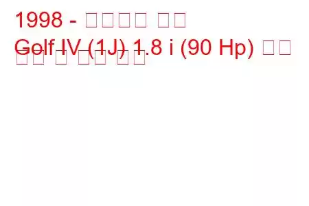 1998 - 폭스바겐 골프
Golf IV (1J) 1.8 i (90 Hp) 연료 소비 및 기술 사양