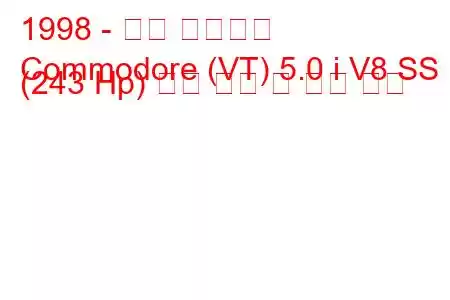 1998 - 홀든 코모도어
Commodore (VT) 5.0 i V8 SS (243 Hp) 연료 소비 및 기술 사양