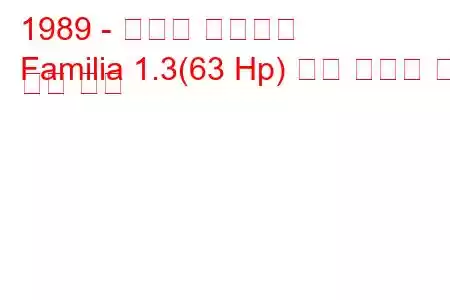 1989 - 마즈다 파밀리아
Familia 1.3(63 Hp) 연료 소비량 및 기술 사양