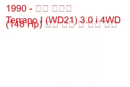 1990 - 닛산 테라노
Terrano I (WD21) 3.0 i 4WD (148 Hp) 연료 소비 및 기술 사양