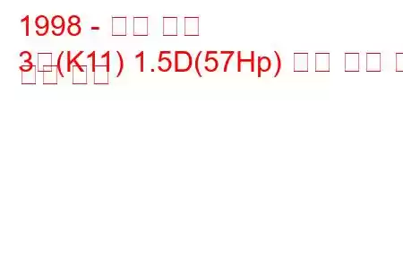 1998 - 닛산 마치
3월(K11) 1.5D(57Hp) 연료 소비 및 기술 사양