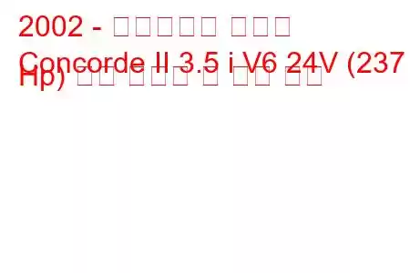 2002 - 크라이슬러 콩코드
Concorde II 3.5 i V6 24V (237 Hp) 연료 소비량 및 기술 사양