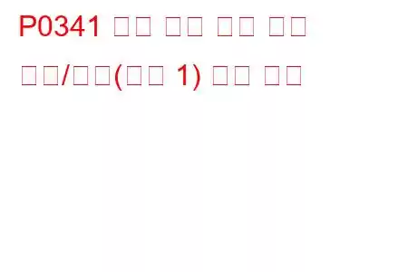P0341 캠축 위치 센서 회로 범위/성능(뱅크 1) 문제 코드