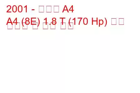 2001 - 아우디 A4
A4 (8E) 1.8 T (170 Hp) 연료 소비량 및 기술 사양