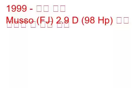 1999 - 대우 무쏘
Musso (FJ) 2.9 D (98 Hp) 연료 소비량 및 기술 사양