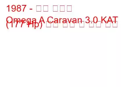 1987 - 오펠 오메가
Omega A Caravan 3.0 KAT (177 Hp) 연료 소비 및 기술 사양