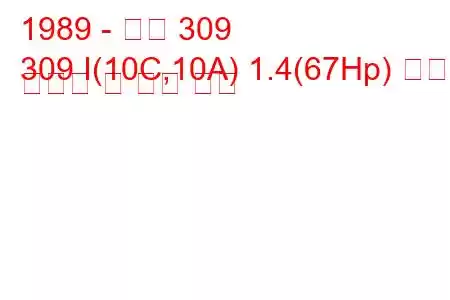 1989 - 푸조 309
309 I(10C,10A) 1.4(67Hp) 연료 소비량 및 기술 사양