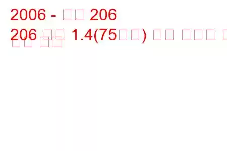 2006 - 푸조 206
206 세단 1.4(75마력) 연료 소비량 및 기술 사양