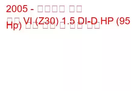 2005 - 미쓰비시 콜트
콜트 VI (Z30) 1.5 DI-D HP (95 Hp) 연료 소비 및 기술 사양
