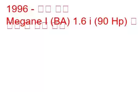 1996 - 르노 메간
Megane I (BA) 1.6 i (90 Hp) 연료 소비 및 기술 사양