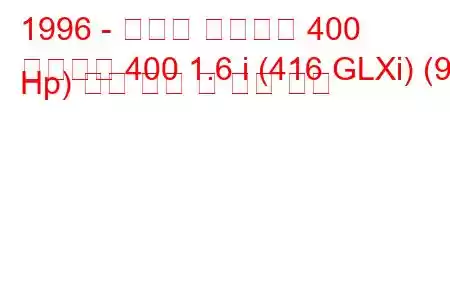 1996 - 프로톤 페르소나 400
페르소나 400 1.6 i (416 GLXi) (95 Hp) 연료 소비 및 기술 사양