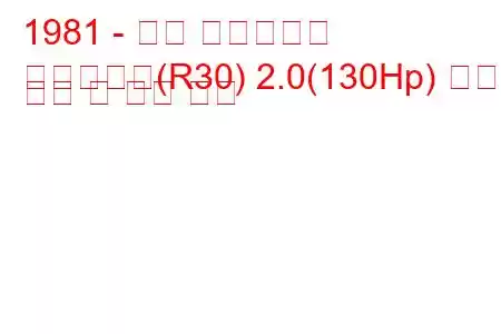 1981 - 닛산 스카이라인
스카이라인(R30) 2.0(130Hp) 연료 소비 및 기술 사양