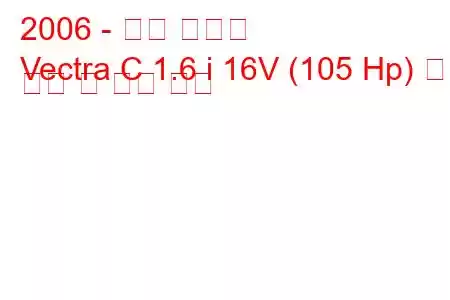 2006 - 오펠 벡트라
Vectra C 1.6 i 16V (105 Hp) 연료 소비 및 기술 사양