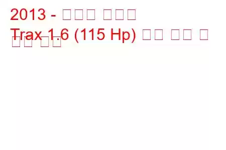 2013 - 쉐보레 트랙스
Trax 1.6 (115 Hp) 연료 소비 및 기술 사양