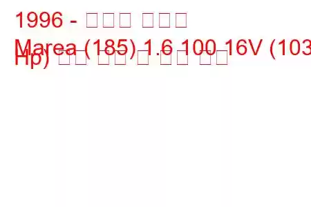 1996 - 피아트 마레아
Marea (185) 1.6 100 16V (103 Hp) 연료 소비 및 기술 사양