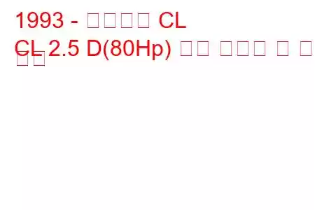 1993 - 마힌드라 CL
CL 2.5 D(80Hp) 연료 소비량 및 기술 사양