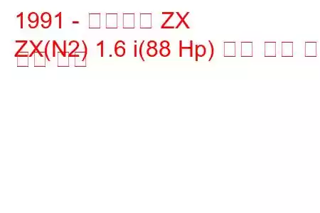 1991 - 시트로엥 ZX
ZX(N2) 1.6 i(88 Hp) 연료 소비 및 기술 사양