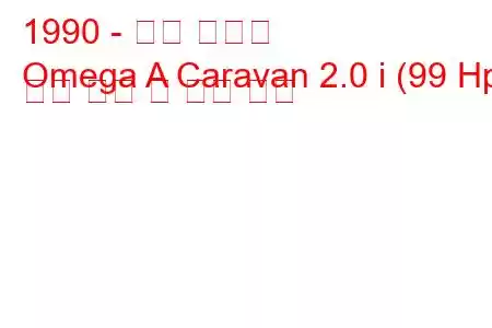 1990 - 오펠 오메가
Omega A Caravan 2.0 i (99 Hp) 연료 소비 및 기술 사양