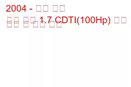 2004 - 오펠 콤보
콤보 투어 1.7 CDTI(100Hp) 연료 소비 및 기술 사양