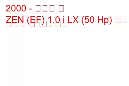 2000 - 마루티 젠
ZEN (EF) 1.0 i LX (50 Hp) 연료 소비량 및 기술 사양