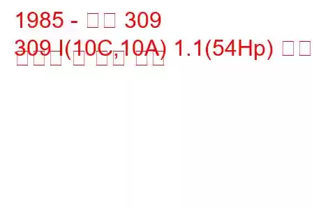 1985 - 푸조 309
309 I(10C,10A) 1.1(54Hp) 연료 소비량 및 기술 사양