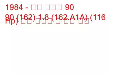 1984 - 알파 로미오 90
90 (162) 1.8 (162.A1A) (116 Hp) 연료 소비량 및 기술 사양