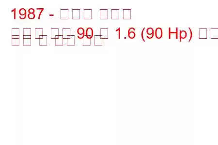 1987 - 피아트 레가타
레가타 주말 90 즉 1.6 (90 Hp) 연료 소비 및 기술 사양