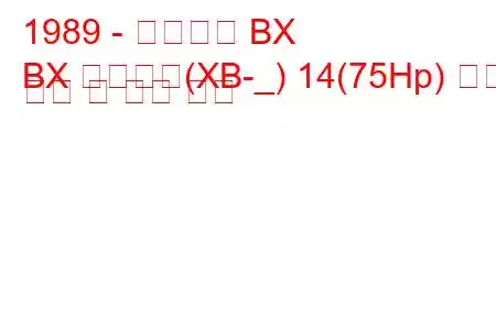 1989 - 시트로엥 BX
BX 브레이크(XB-_) 14(75Hp) 연료 소비 및 기술 사양