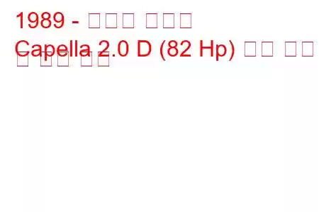 1989 - 마즈다 카펠라
Capella 2.0 D (82 Hp) 연료 소비량 및 기술 사양