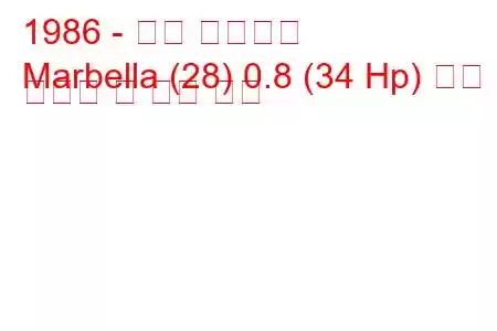 1986 - 시트 마르베야
Marbella (28) 0.8 (34 Hp) 연료 소비량 및 기술 사양