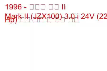 1996 - 토요타 마크 II
Mark II (JZX100) 3.0 i 24V (220 Hp) 연료 소비 및 기술 사양