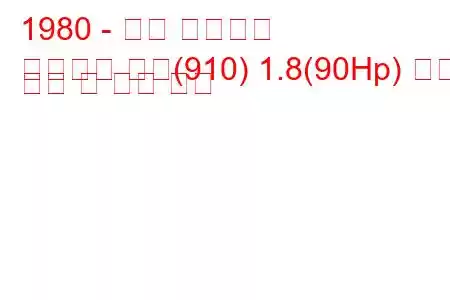 1980 - 닛산 블루버드
블루버드 쿠페(910) 1.8(90Hp) 연료 소비 및 기술 사양