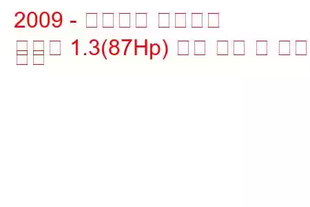 2009 - 플로리다 만리장성
불화물 1.3(87Hp) 연료 소비 및 기술 사양