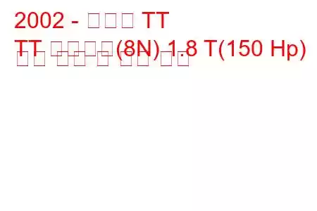 2002 - 아우디 TT
TT 로드스터(8N) 1.8 T(150 Hp) 연료 소비 및 기술 사양