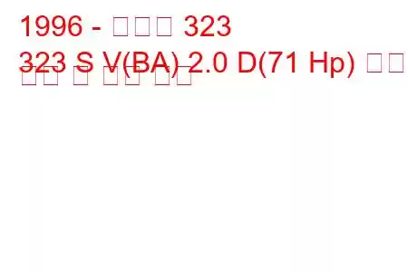 1996 - 마즈다 323
323 S V(BA) 2.0 D(71 Hp) 연료 소비 및 기술 사양