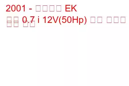 2001 - 미츠비시 EK
부록 0.7 i 12V(50Hp) 연료 소비량 및 기술 사양