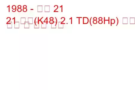 1988 - 르노 21
21 콤비(K48) 2.1 TD(88Hp) 연료 소비 및 기술 사양