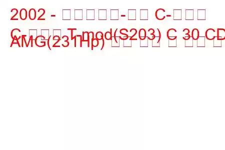 2002 - 메르세데스-벤츠 C-클래스
C-클래스 T-mod(S203) C 30 CDI AMG(231Hp) 연료 소비 및 기술 사양