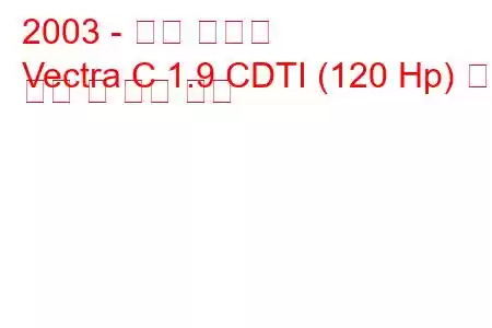 2003 - 오펠 벡트라
Vectra C 1.9 CDTI (120 Hp) 연료 소비 및 기술 사양