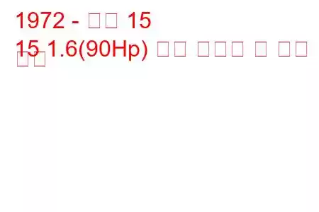 1972 - 르노 15
15 1.6(90Hp) 연료 소비량 및 기술 사양