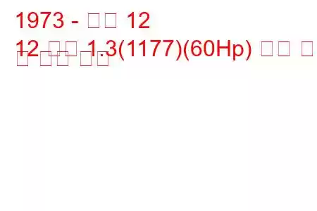 1973 - 르노 12
12 가변 1.3(1177)(60Hp) 연료 소비 및 기술 사양